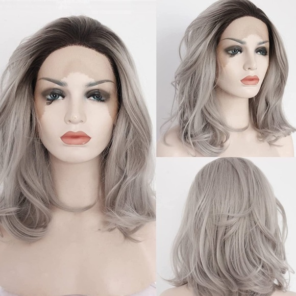 - 🦄 12” GREY OMBRE  SHORT BODY WAVY BOB LACE FRONT WIG
ARRIVES NEW
💖 - Picture 2 of 2